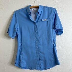 Columbia Women's Blue Short Sleeve Button-Down Tamiami II Shirt Size XS